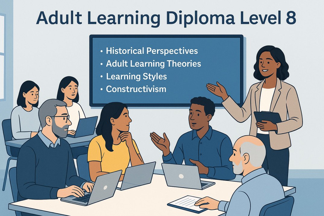 Adult learners studying in a classroom, Adult Learning Diploma Level 8