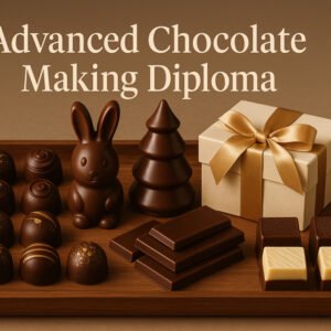 Advanced chocolate making diploma image showing luxury crafted chocolates with decoration and presentation.