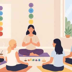Chakra healing masterclass with meditation, crystals, and holistic energy therapy techniques for certification.