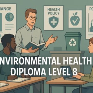 Students learning environmental health diploma Level 8 with UK context