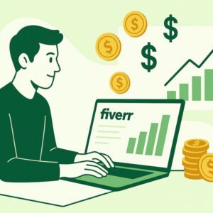 Fiverr mastery course image showing freelancer success and earnings growth