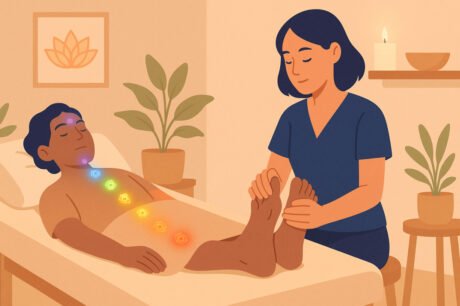 Professional reflexology for chakra healing session with energy balance techniques